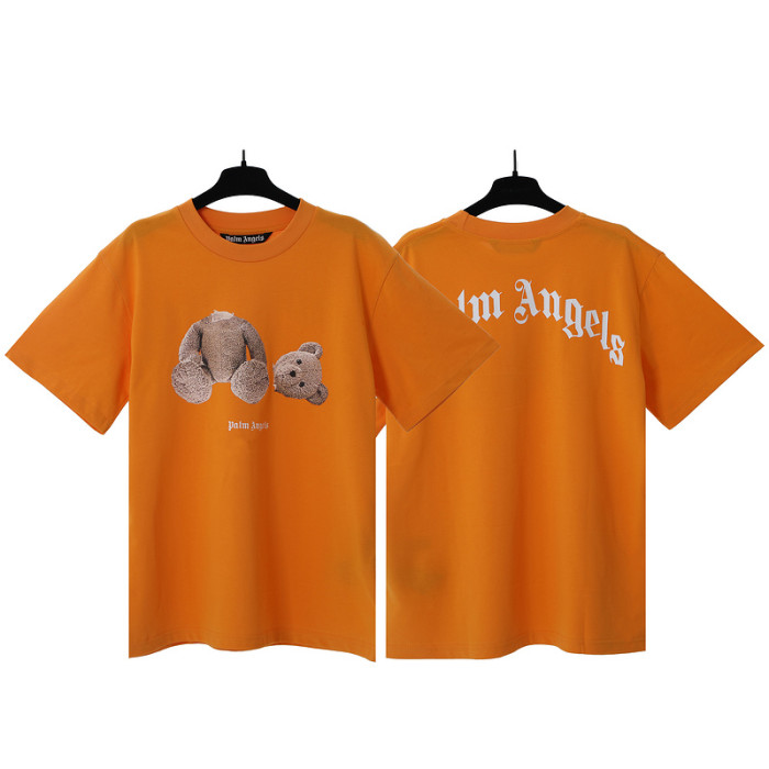 Cartoon Broken Bear Back Large Letter Print tee 7 colors