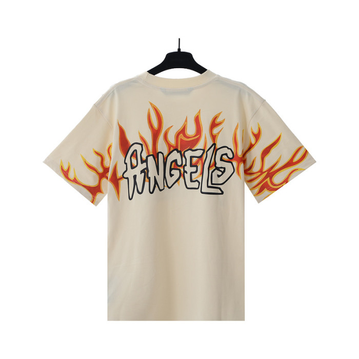 Cartoon Letter Back Burning Flame Print tee 2 colors