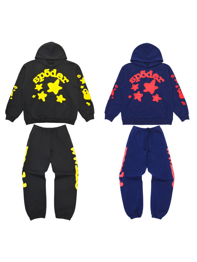 1:1 quality version SP Big Star Foam Print Hoodie & Pants Set 2 colors