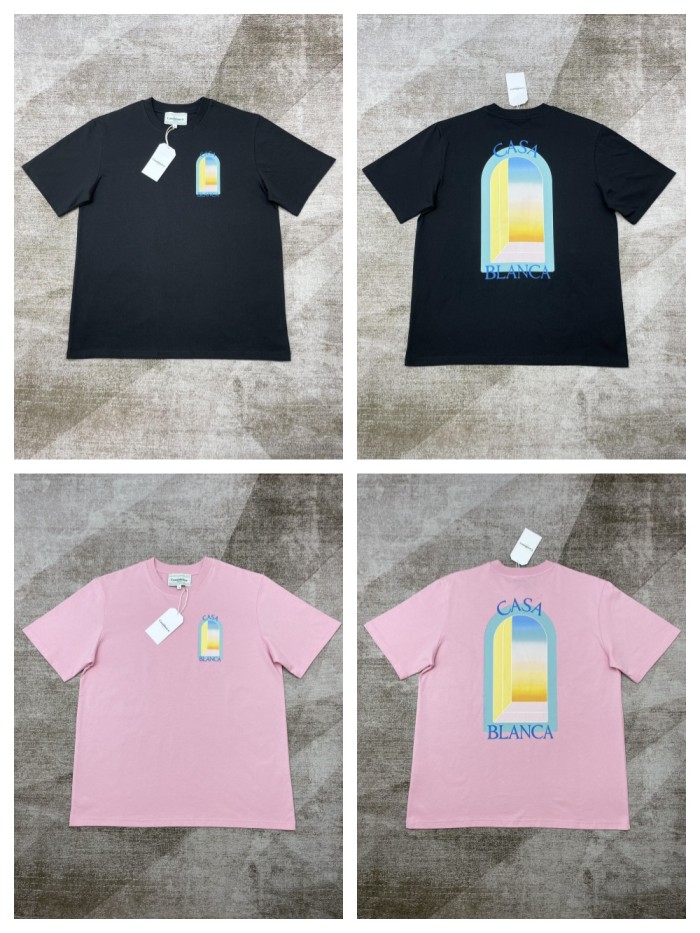 [50% Off]Casablanca 1:1 quality version Back Colorful Arch Printed tee 2 colors 26848332