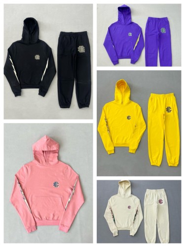 1:1 quality version Arm Lightning Chest Logo Print Hoodie & Pants Set 7 colors