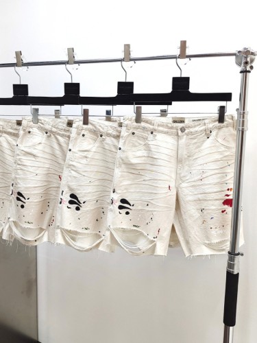 1:1 quality version Slashed and Inked Old Denim Shorts
