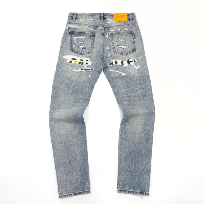 1:1 quality version Erosive letter patch jeans