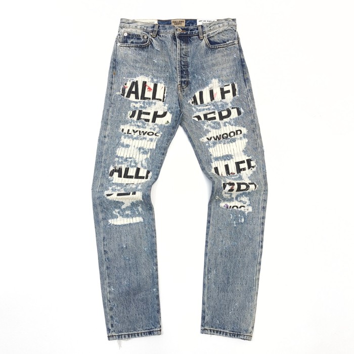 1:1 quality version Erosive letter patch jeans