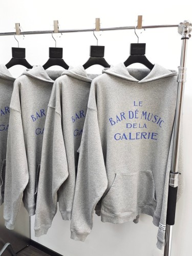 1:1 quality version Solid Color Music Bar Monogrammed Hoodie