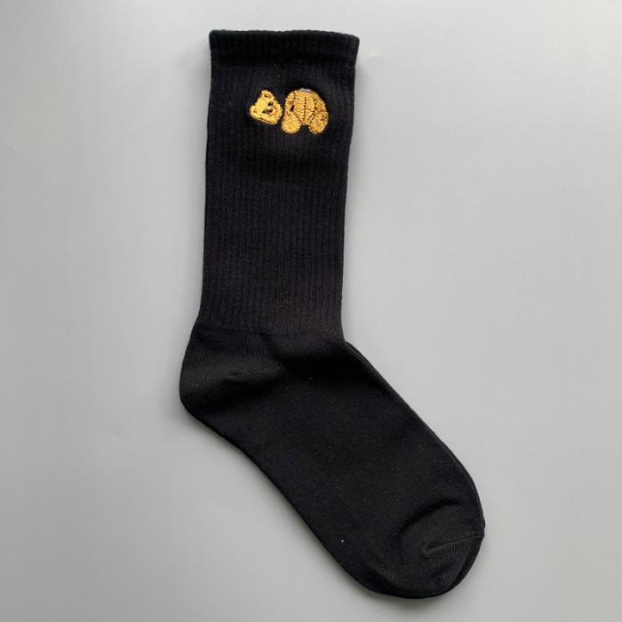 Broken Bear Embroidered Mid Calf Socks 3 colors