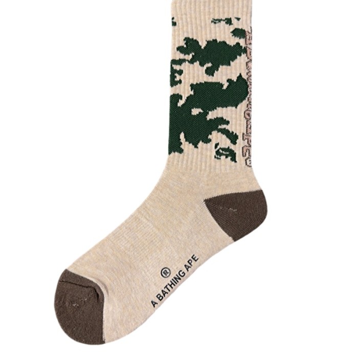 Monogrammed Jacquard Forest Camouflage Pattern Socks 3 colors