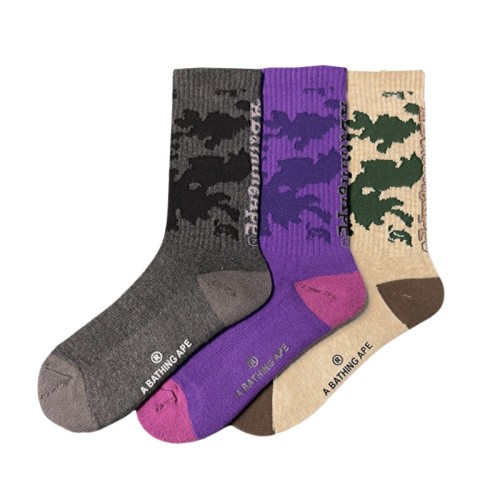 Monogrammed Jacquard Forest Camouflage Pattern Socks 3 colors