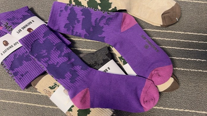 Monogrammed Jacquard Forest Camouflage Pattern Socks 3 colors
