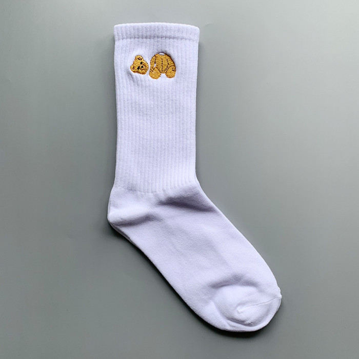 Broken Bear Embroidered Mid Calf Socks 3 colors