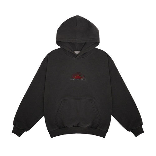 Sunrise Embroidered Logo Washed Version Padded Hoodie