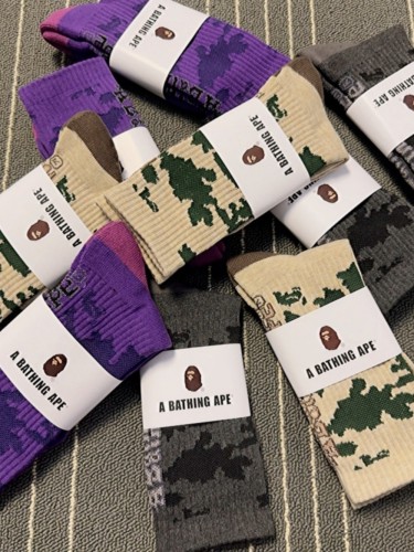 Monogrammed Jacquard Forest Camouflage Pattern Socks 3 colors