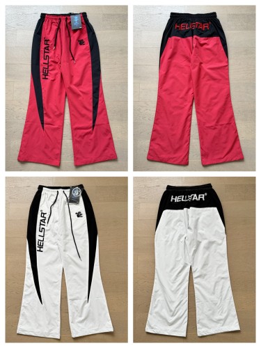 Patchwork color clashing letters embroidery loose sports pants