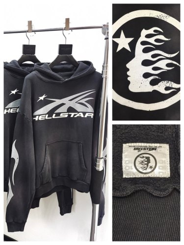 1:1 quality version Two Sleeve Silver Flame Logo Hoodie with NFC tag