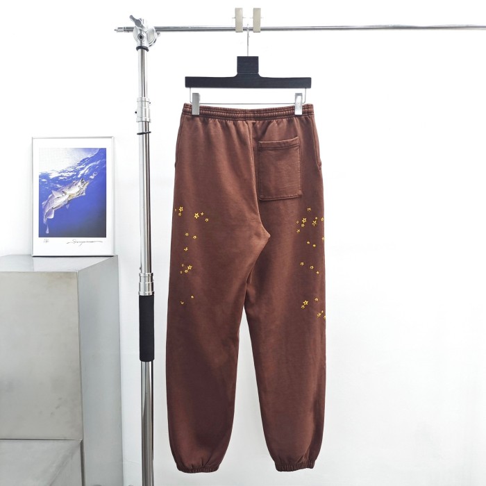 1:1 quality version Brown 555 Foam Letter Hoodie & Pants Set