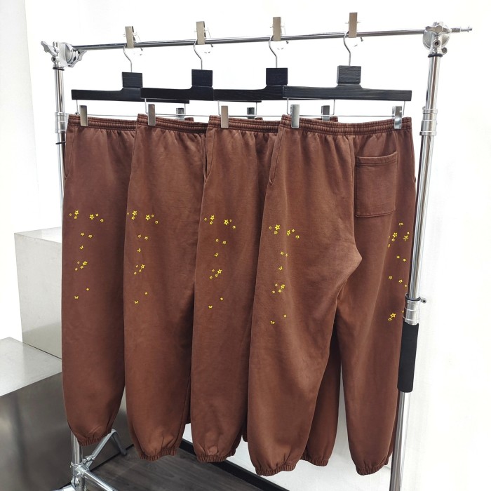 1:1 quality version Brown 555 Foam Letter Hoodie & Pants Set