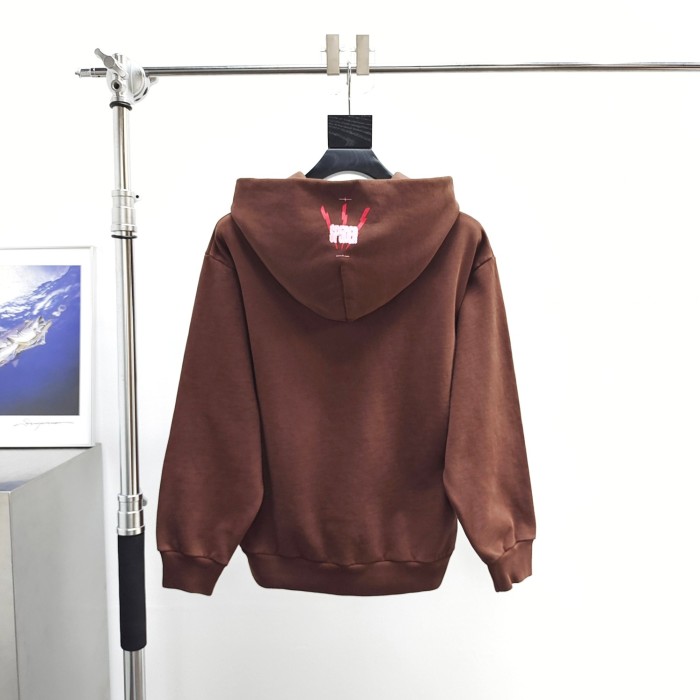 1:1 quality version Brown 555 Foam Letter Hoodie & Pants Set