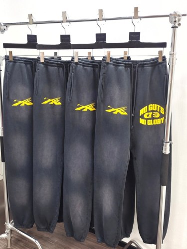 1:1 quality version Washed Yellow NG Printed Drawstring Sweatpants