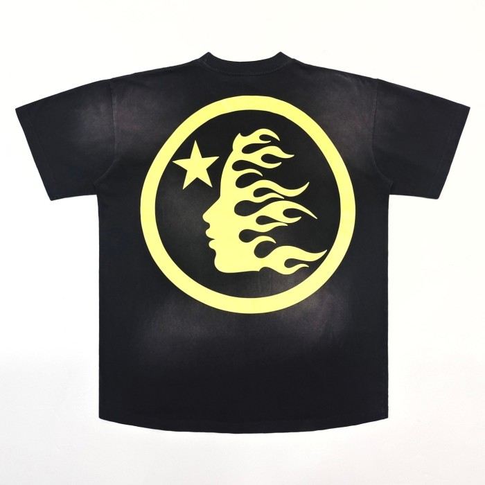 [Big & Tall for weights up to 260 lbs]1:1 quality version HS Lemon Yellow Logo Washed Version tee with NFC tag