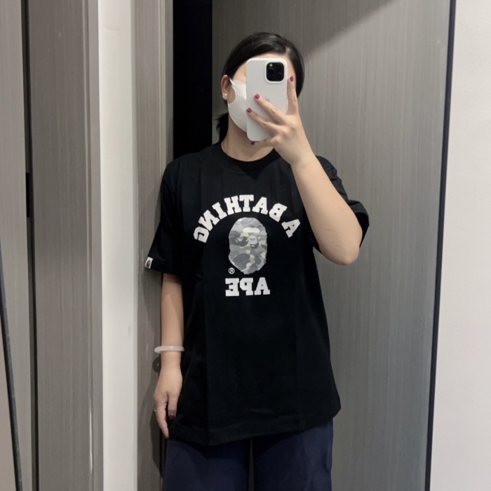 1:1 quality version Arc Lettering Glow-in-the-Dark Camo Ape Head Tee 4 colors