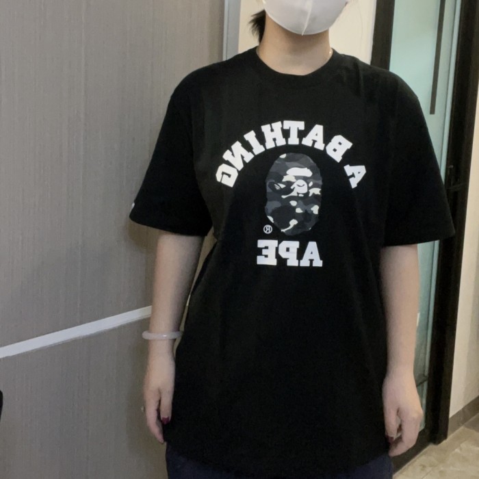 1:1 quality version Arc Lettering Glow-in-the-Dark Camo Ape Head Tee 4 colors