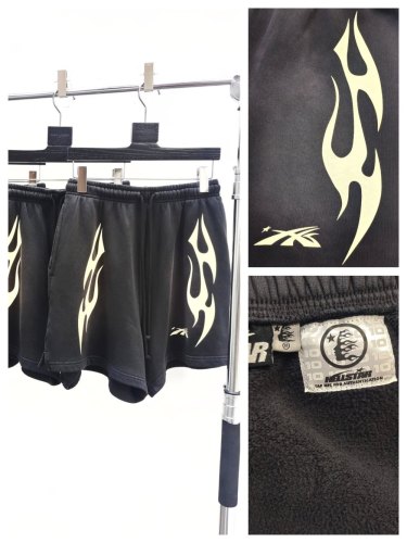 1:1 quality version HS White Fire Print Shorts with NFC tag