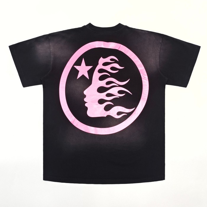 [Big & Tall for weights up to 260 lbs]1:1 quality version Fluorescent pink logo washed version tee with NFC tag