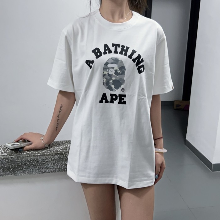 1:1 quality version Arc Lettering Glow-in-the-Dark Camo Ape Head Tee 4 colors