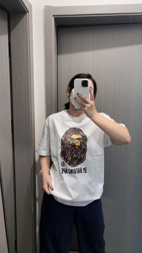 1:1 quality version Hand Painted Graffiti Ape Head Print Tee 2 colors
