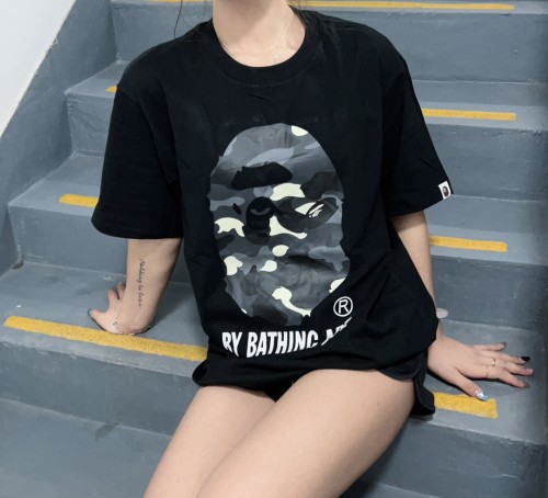 1:1 quality version Glow-in-the-Dark Camouflage Big Ape Head Print Tee 4 colors
