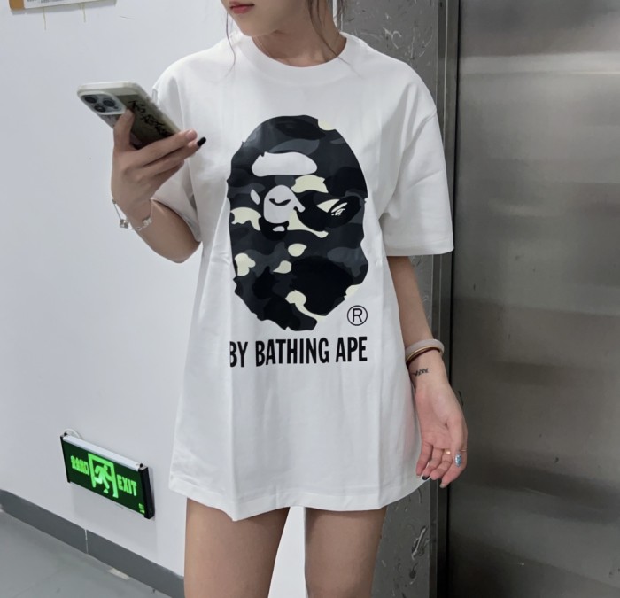1:1 quality version Glow-in-the-Dark Camouflage Big Ape Head Print Tee 4 colors