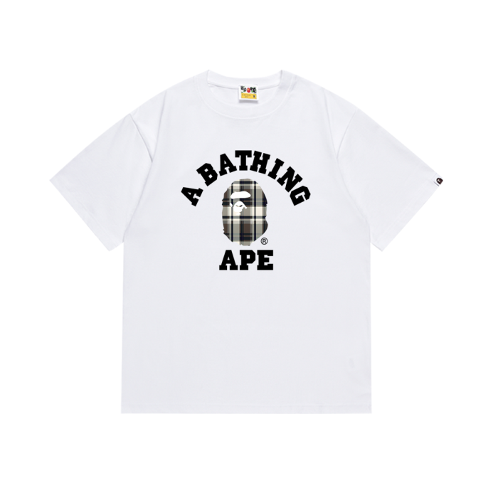 [buy more save more] Gray Checkered Small Pattern Letter Print Tee 2 colors