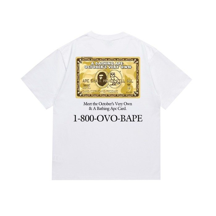 Ape Head Owl Gold Card Logo Printed Tee 2 colors