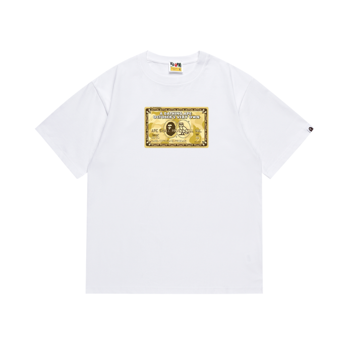 Ape Head Owl Gold Card Logo Printed Tee 2 colors
