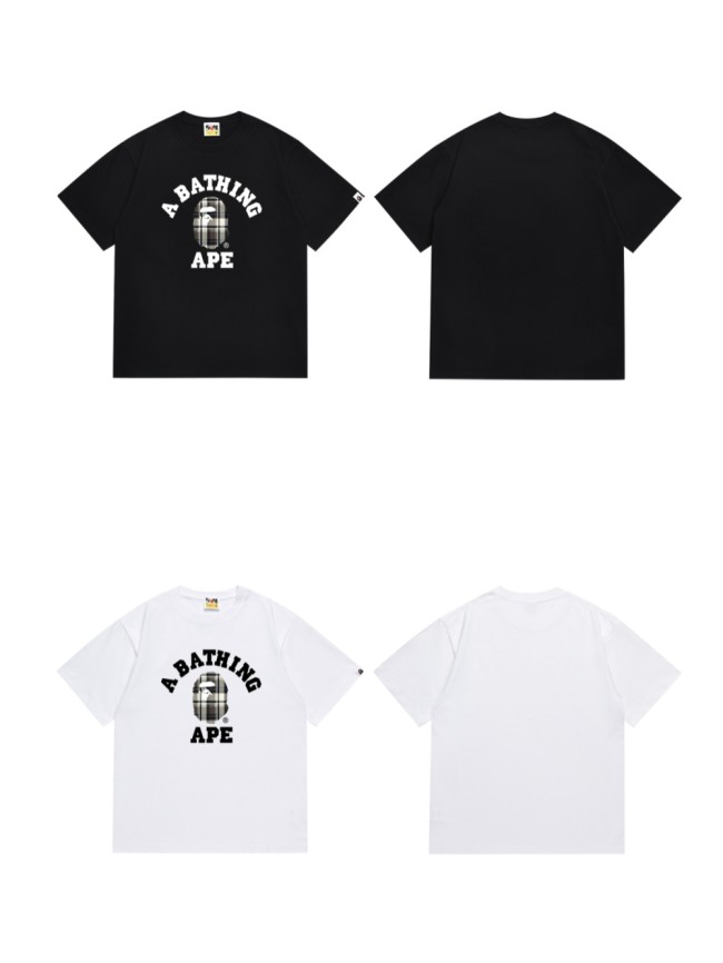 [buy more save more] Gray Checkered Small Pattern Letter Print Tee 2 colors