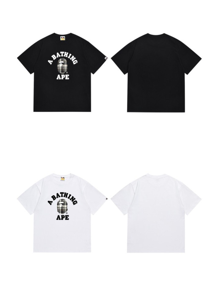 [buy more save more] Gray Checkered Small Pattern Letter Print Tee 2 colors