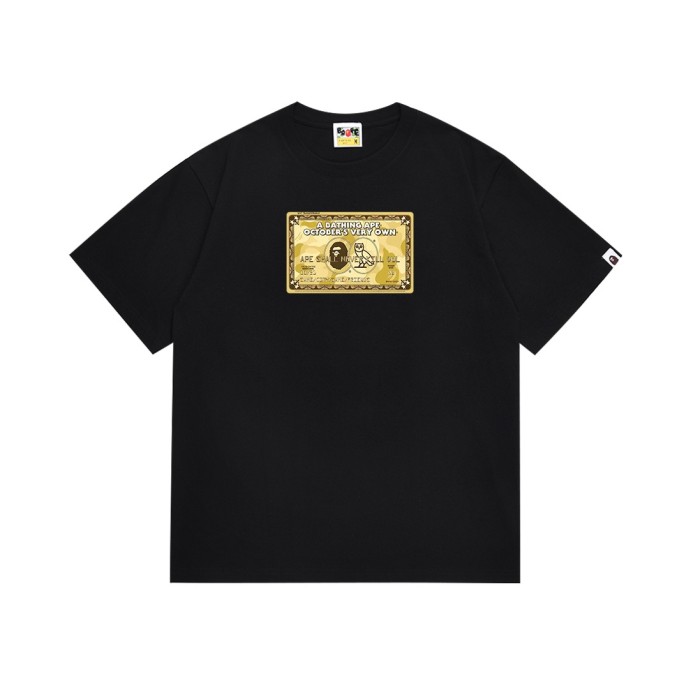 Ape Head Owl Gold Card Logo Printed Tee 2 colors