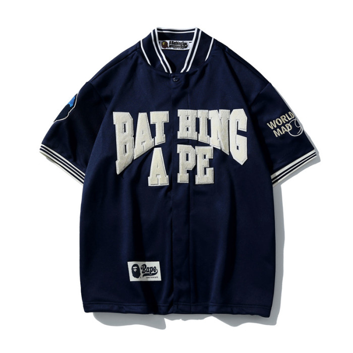 [buy more save more]De Velvet Letter Embroidered Casual Baseball Shirt Short Sleeve & Shorts 2 colors