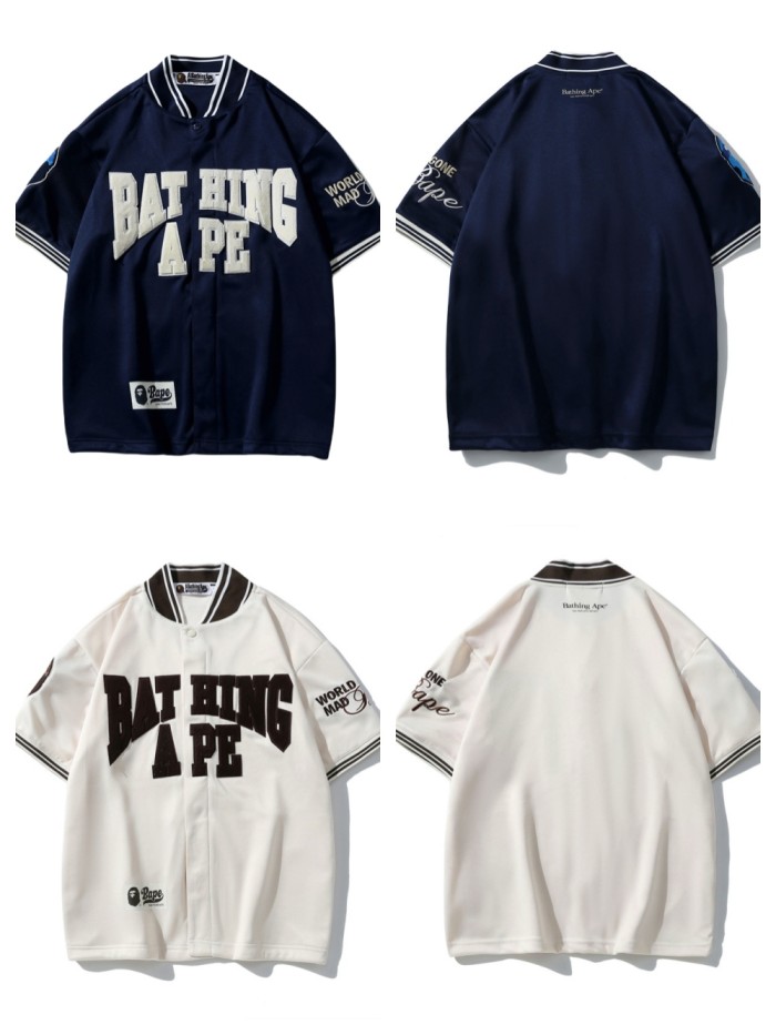 [buy more save more]De Velvet Letter Embroidered Casual Baseball Shirt Short Sleeve & Shorts 2 colors