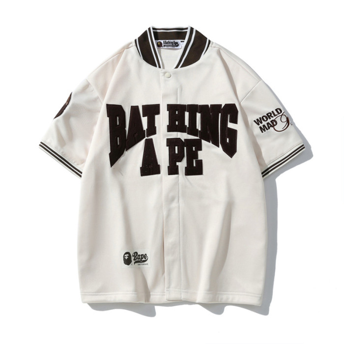 [buy more save more]De Velvet Letter Embroidered Casual Baseball Shirt Short Sleeve & Shorts 2 colors
