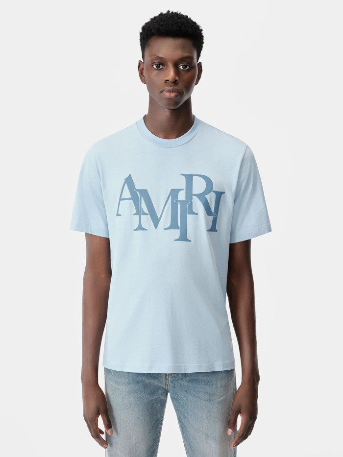 [50% Off]AM Mismatched Foam Letter Logo Print Tee 3 colors 26917072