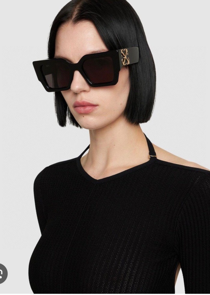 1:1 quality version Arrow Logo Wide Leg Square Frame Sunglasses 6 colors