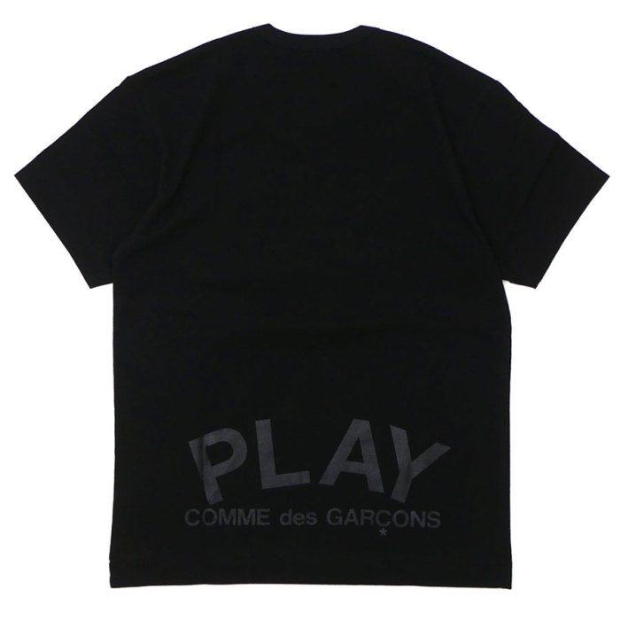  Black Double Heart Back Letter Print Tee