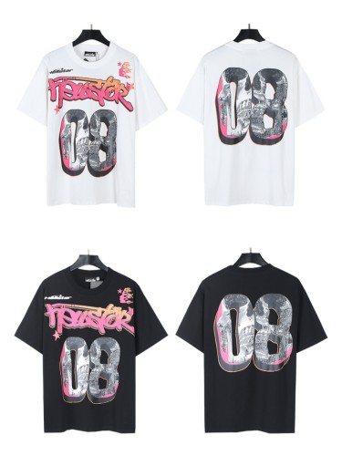 08 Digital Eroded Mottled Letter Print Tee 2 colors