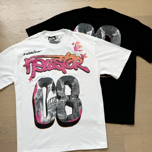 08 Digital Eroded Mottled Letter Print Tee 2 colors