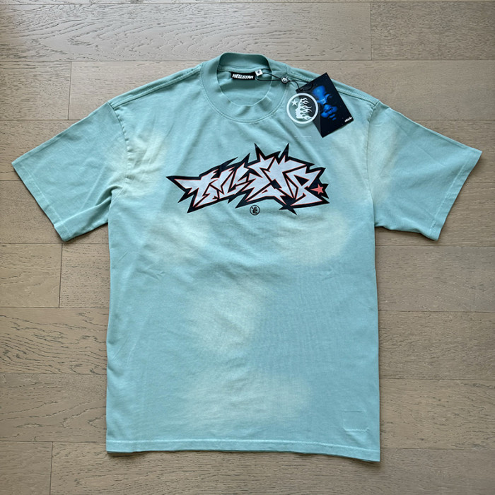 [50% Off]Hellstar Studio Back Abstract Vertical Logo Wash Version Tee 26929109