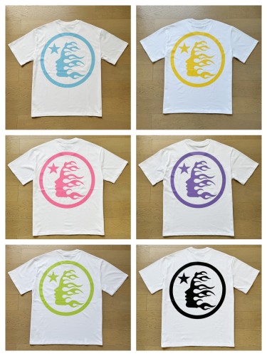 Basic front and back colorful logo print Tee 6 colors