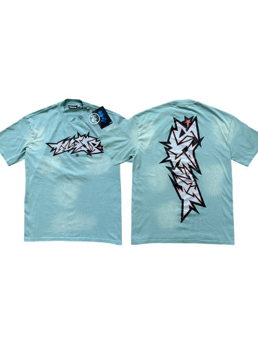 Back Abstract Vertical Logo Wash Version Tee
