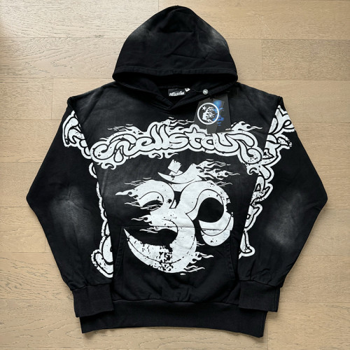 Cartoon letter print back big logo hoodie