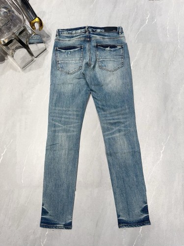 1:1 quality version White Rhinestone Ripped Patch Jeans